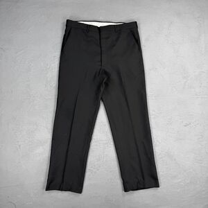 Vintage Wentworth Action Pant Plus Black Polyester Trousers Fit 35 x 30